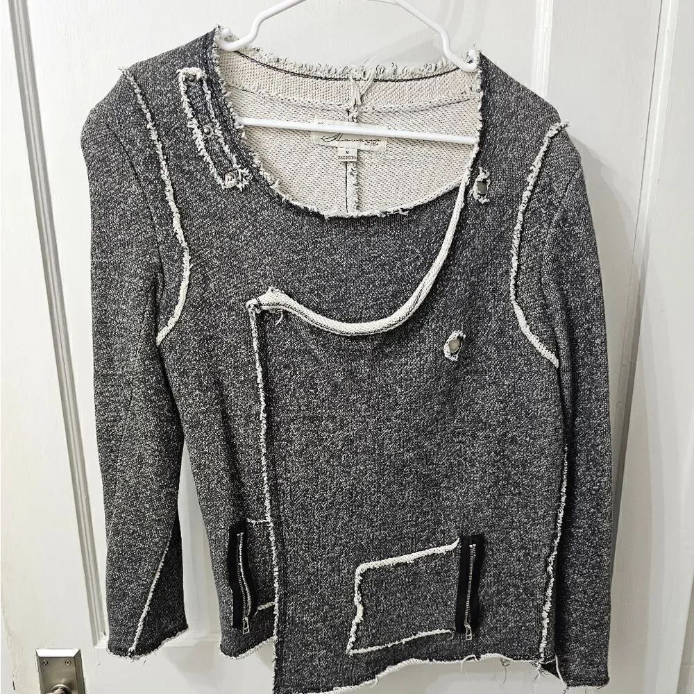 Vintage Havana asymmetrical sweatshirt jacket, sz m